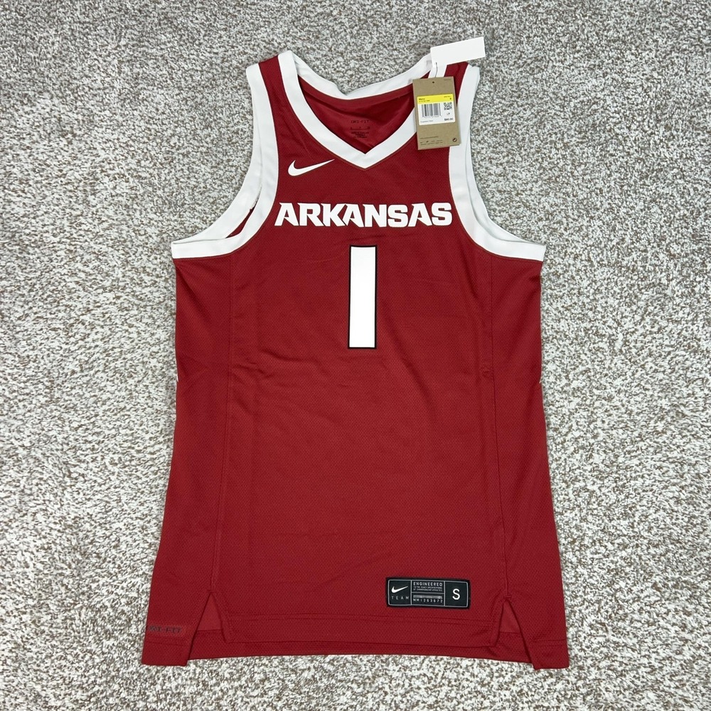 Arkansas Razorbacks Jersey Mens Small Red NCAA Basketball Nike Dri Fit 1 College